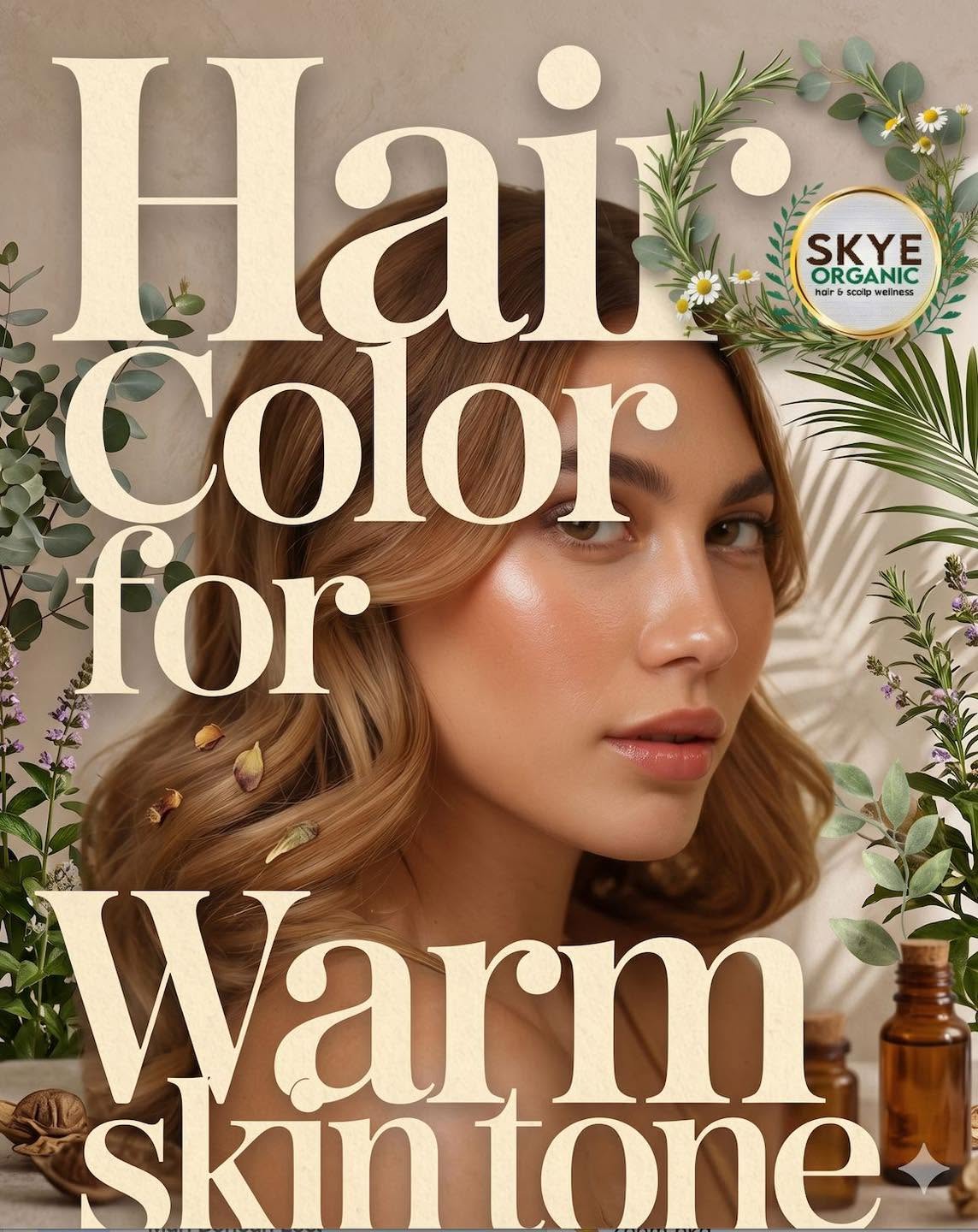 Woman with warm caramel hair, styled in soft waves