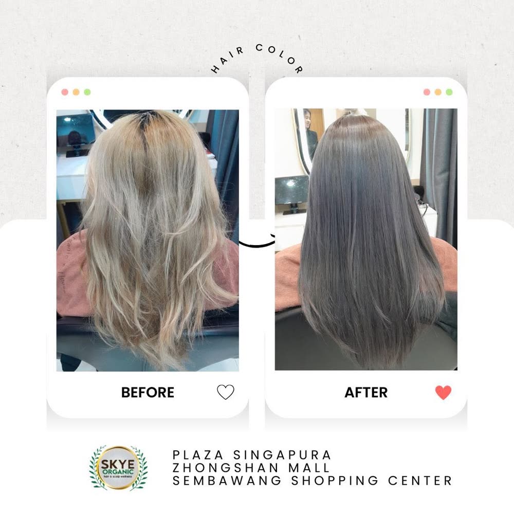 Hair before and after organic hair colour